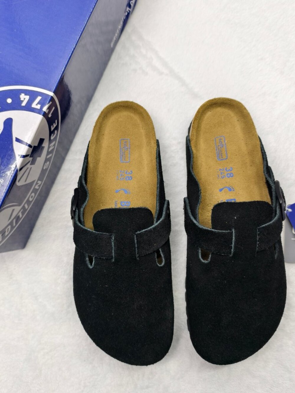 🍀Women's Black Suede Birkenstock Boston Shoes - Narrow Fit